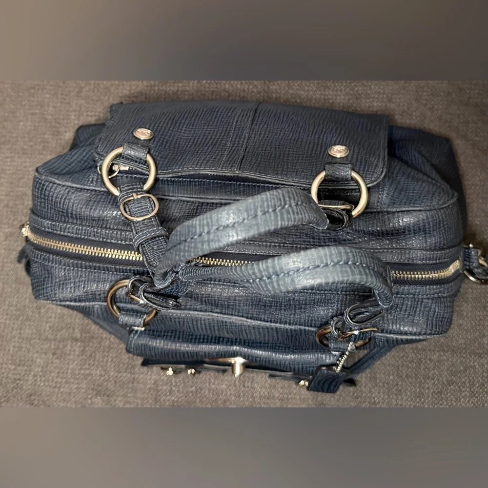 Coach Mia Textured Navy Leather Harper Satchel No. E1069-15744 - Picture 5 of 13